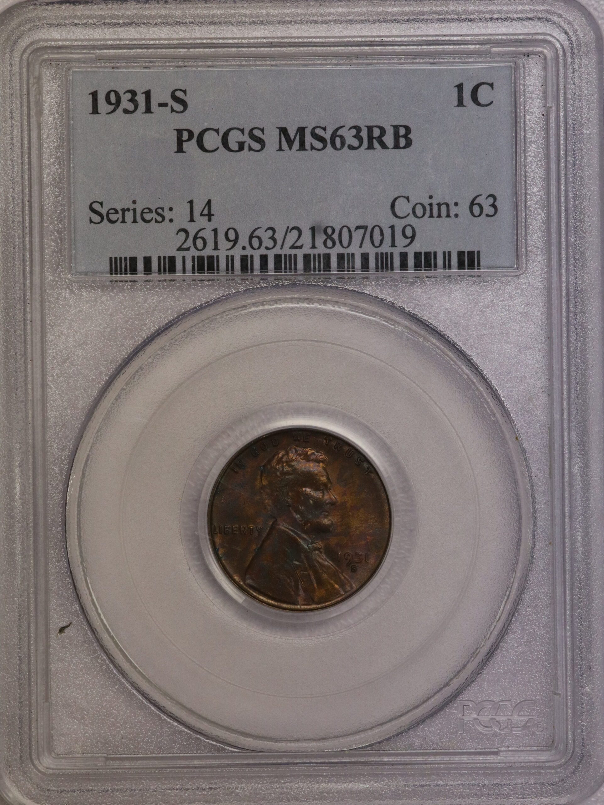 1931 S Lincoln Wheat Cent MS63 RB 21807019