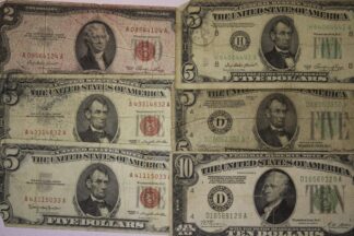 AUCTION-   1928-1963 $32 Dollars Face Value Very Worn Banknotes