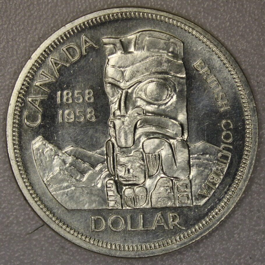 AUCTION- 1958 Canada Silver Dollar 100th Anniversary of British Columbia - Image 2
