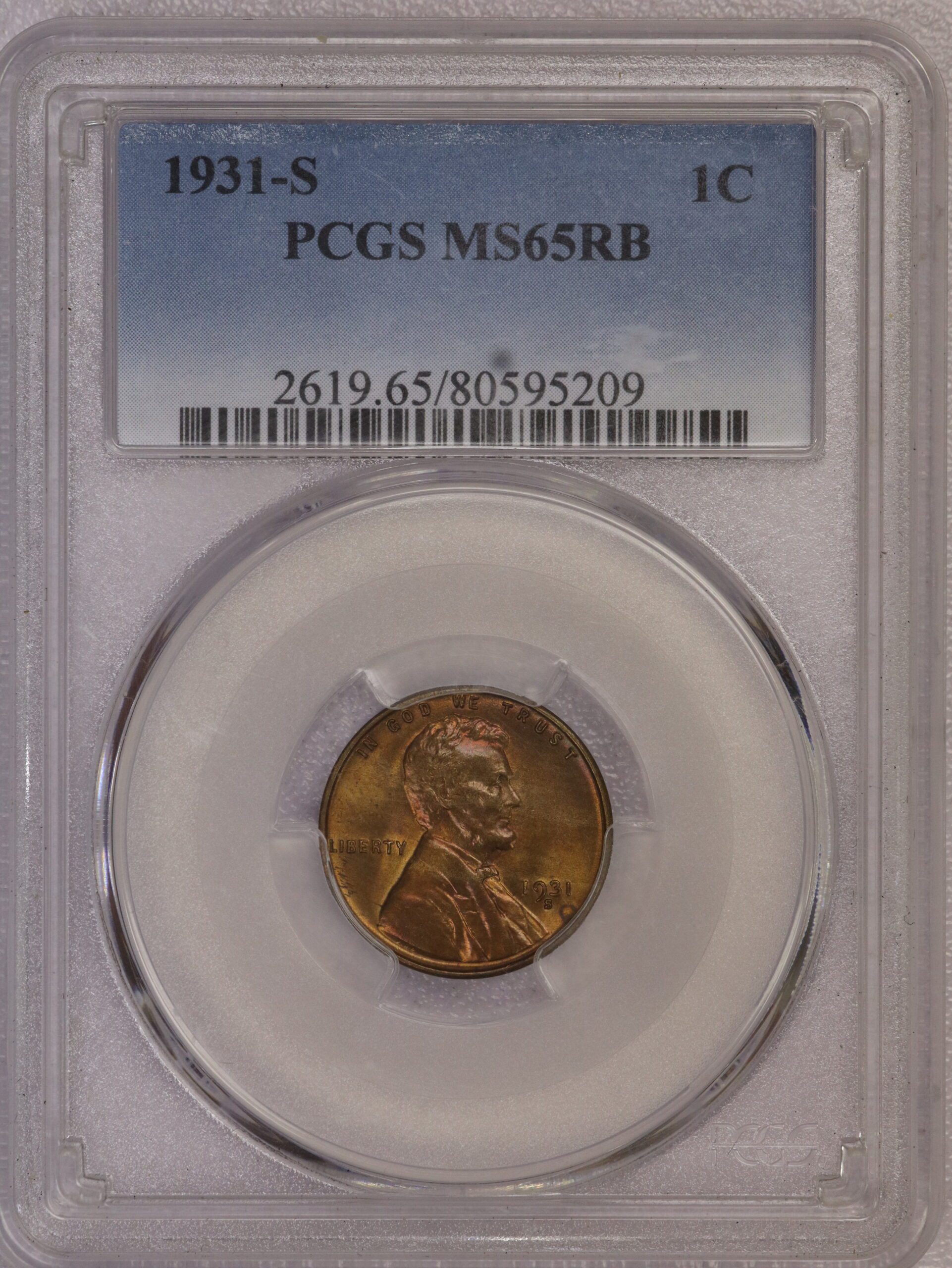 1931 S Lincoln Wheat Cent MS65 RB 80595209