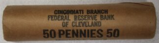 AUCTION- 1962-D Lincoln Cents Original Bank Wrapped Roll Cincinnati Branch Federal Reserve Bank of Cleveland