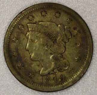 AUCTION- 1849 Braided Hair Large cent