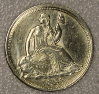 1837 Small Date Seated Liberty Half Dime EF Cleaned