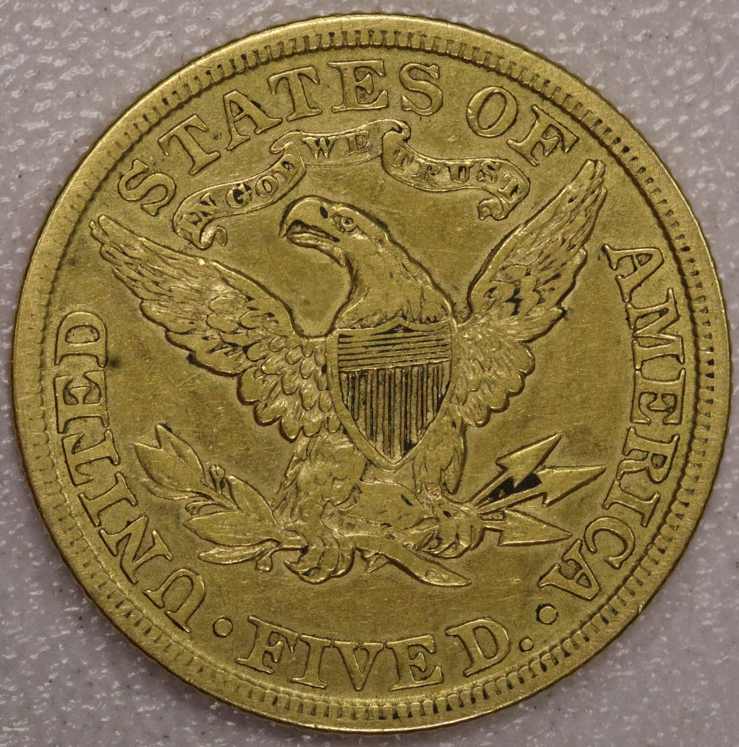 1907 $5 Gold Liberty Head Half Eagle Cleaned - Image 2