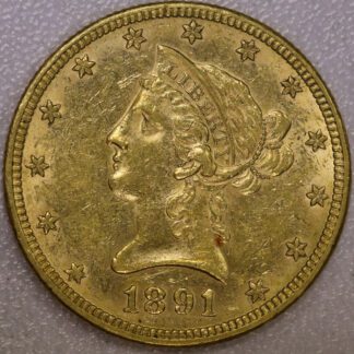 1891 $10 Gold Liberty UNC