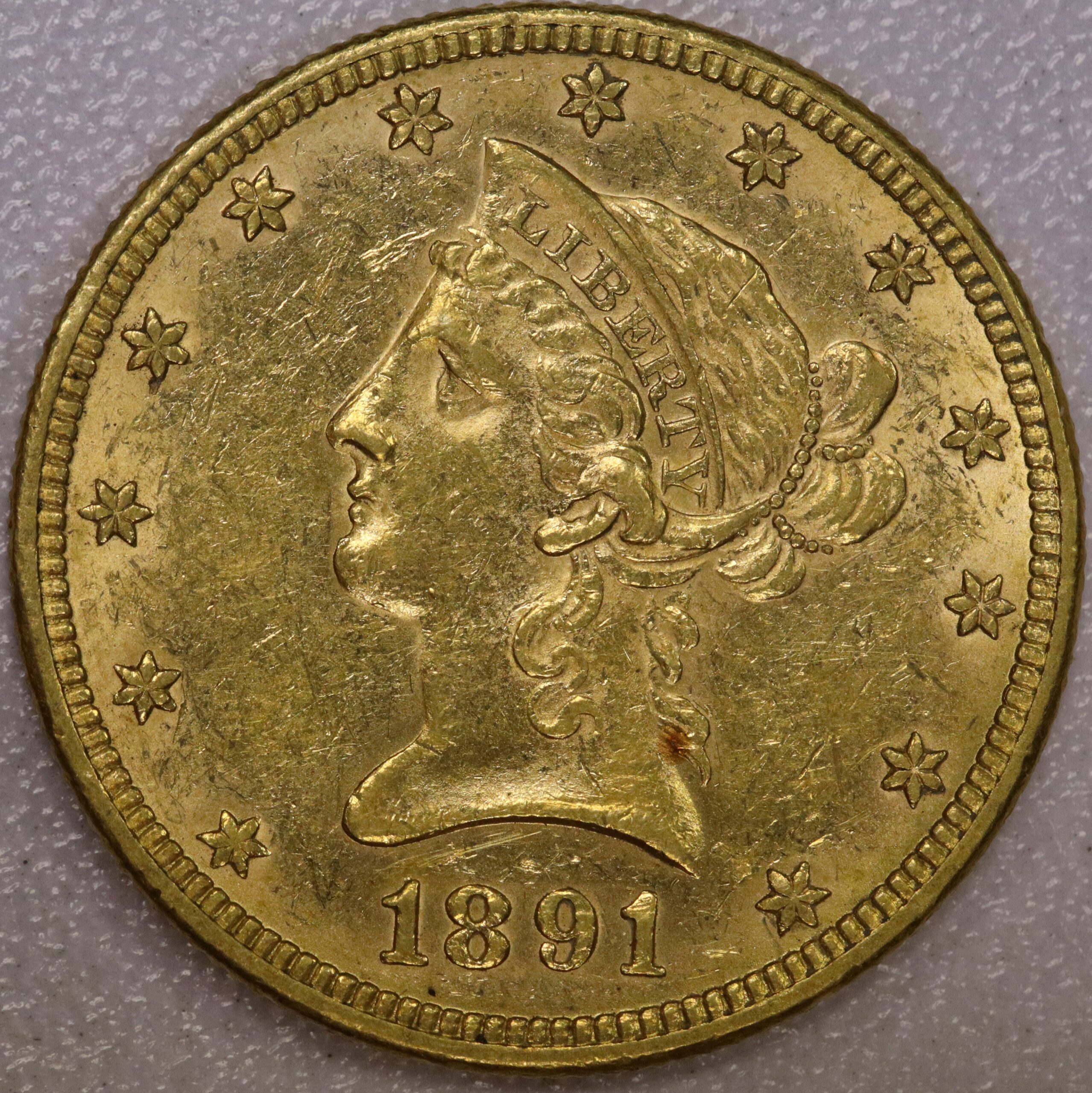 1891 $10 Gold Liberty UNC