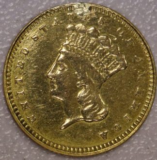 AUCTION-  1861 $1 Gold Princess Damaged