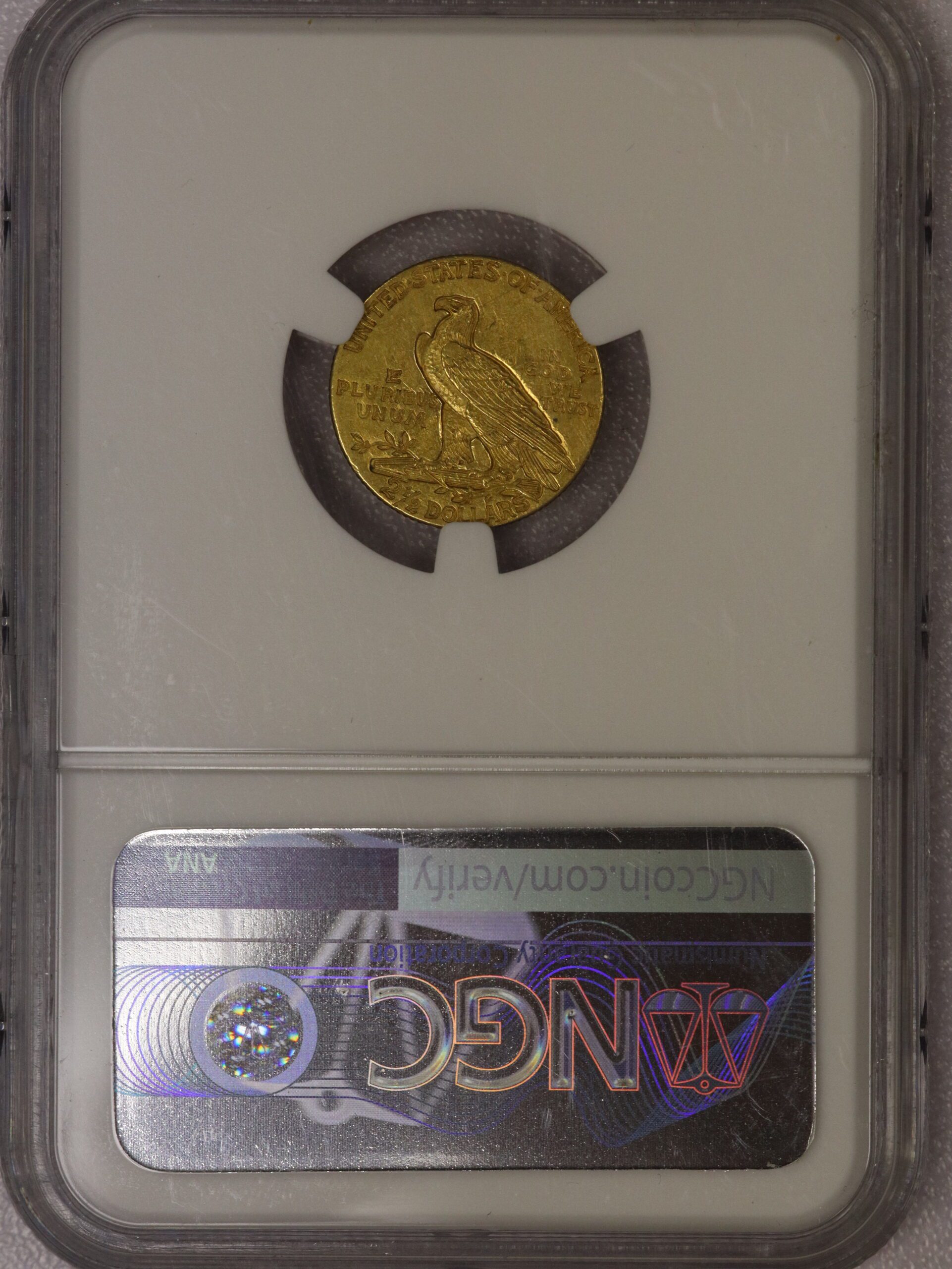 1911 $2.50 Gold Indian NGC AU Cleaned - Image 2