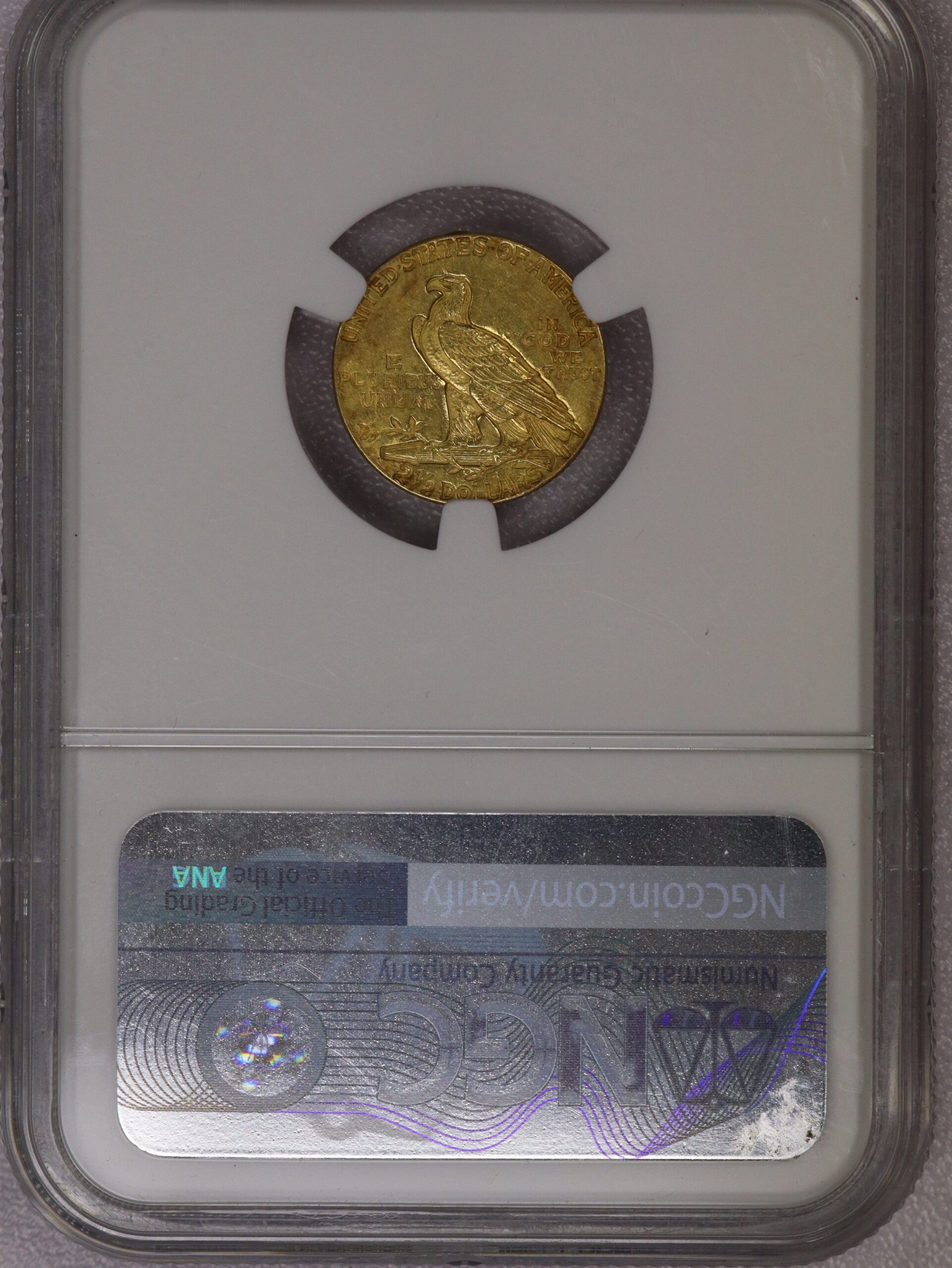1929 $2.50 Gold Indian NGC Obv Damage - Image 2