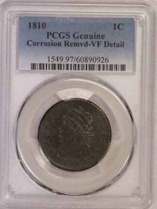 1810 Coronet Head Large Cent VF Corrosion Removed PCGS