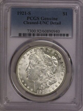 1921 S Morgan Dollar PCGS MS Cleaned
