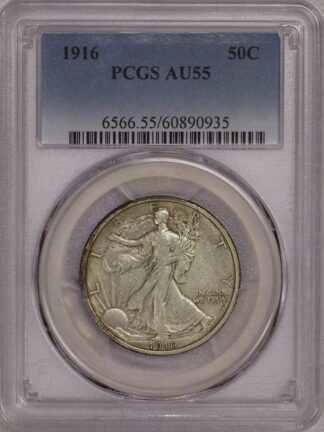 1916 Walking Half Dollar AU 55 PCGS