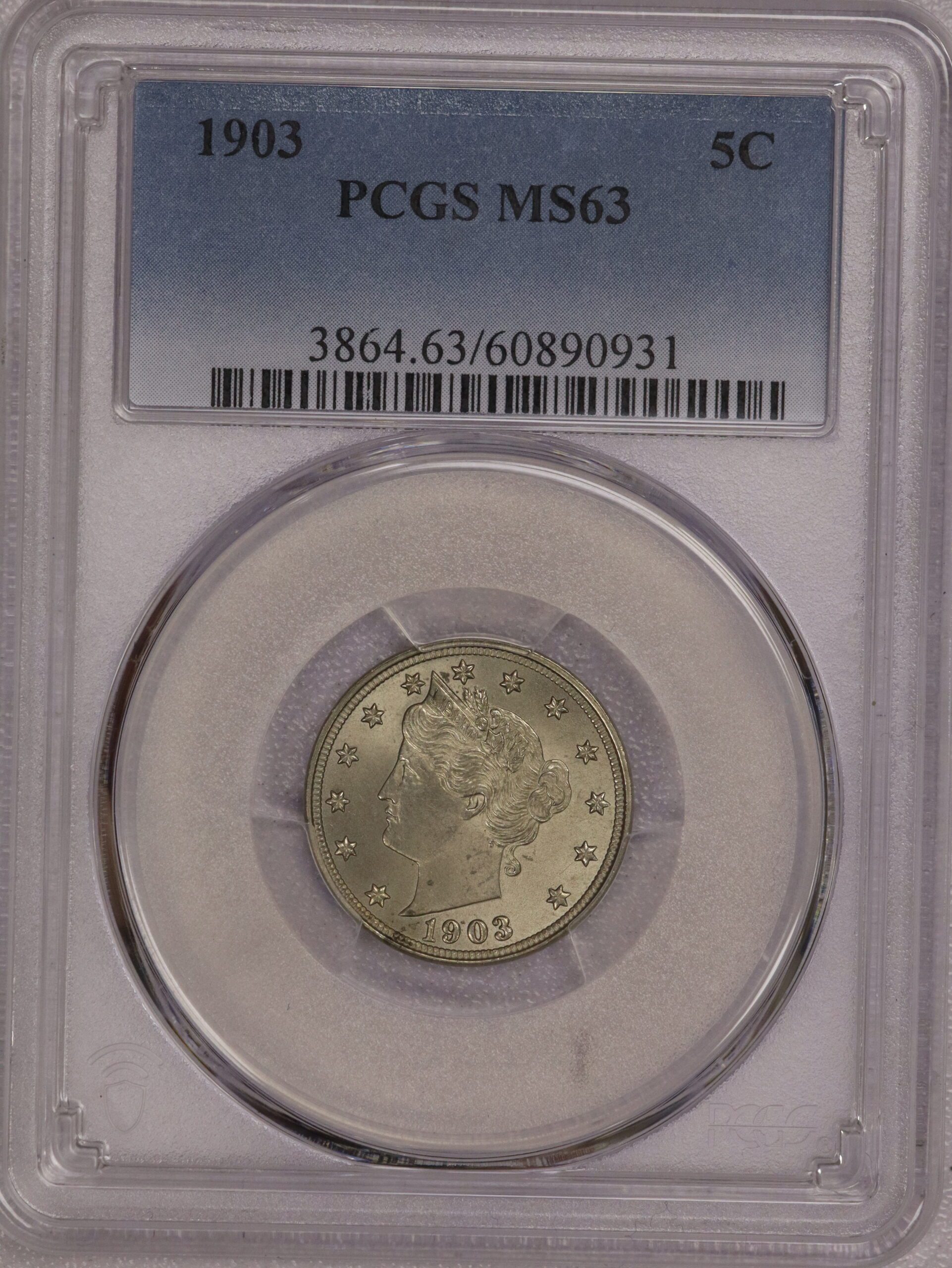 1903 Liberty V Nickel PCGS MS63
