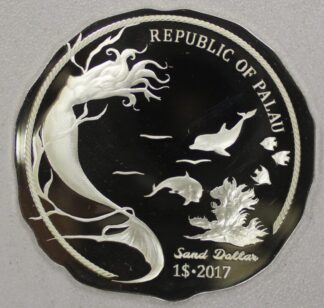 AUCTION-   2017 Palau Sand Dollar One Troy Ounce Silver