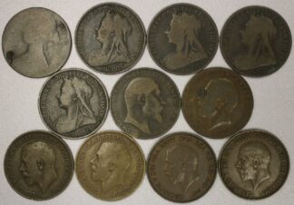 AUCTION-  11 Different Great Britain Pennies Victoria, Edward & George V