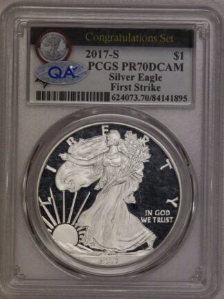 2017 S Silver Eagle Congratualtions Set QA PR70 PCGS