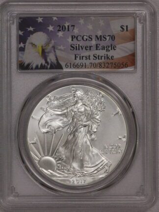 2017 Silver Eagle First Strike Label MS70 PCGS