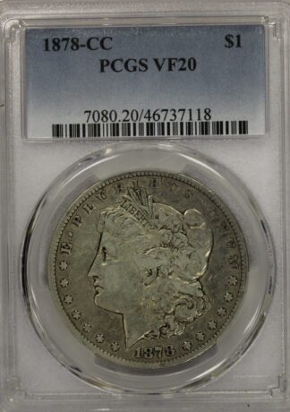 AUCTION-   1878-CC Morgan Silver Dollar PCGS VF20