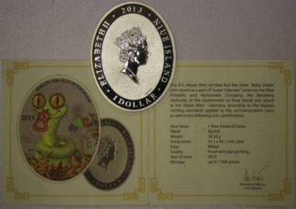 AUCTION-   2013 Niue One Dollar Year of the Snake .925 Silver 28.28 Grams
