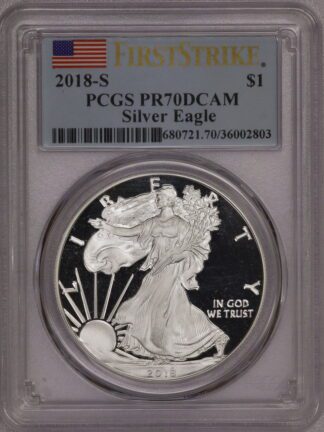 2018 S Silver Eagle First Strike PR70 PCGS
