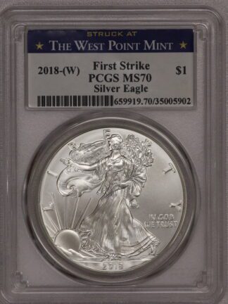 2018 (W) Silver Eagle The West Point Mint Label MS70 PCGS