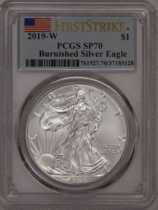 2019 W Silver Eagle FirstStrike Burnished SP70 PCGS
