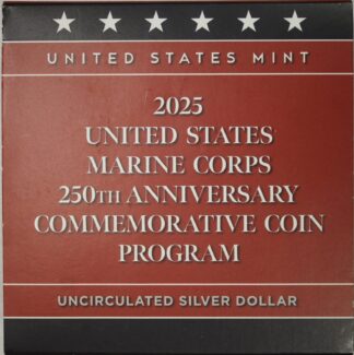 2025 Uncirculated United States Marine Corp 250th Anniversary Commemorative Silver Dollar OGP