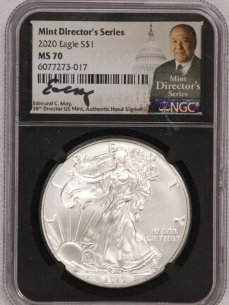2020 Silver Eagle NGC MS70 Label Mint Directors Series Moy