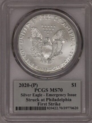 2020 (P) Silver Eagle MS70 Emergency Issues PCGS