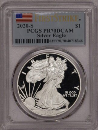 2020 S Silver Eagle First Strike PR70 PCGS