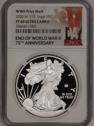 2020 W Silver Eagle V75 WWII Privy PF69 NGC