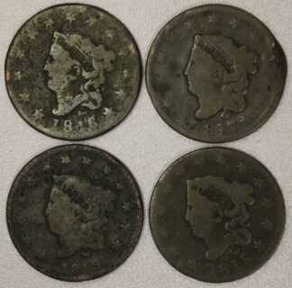1816, 1817, 1818 & 1819 Matron Head Large Cents Circulated