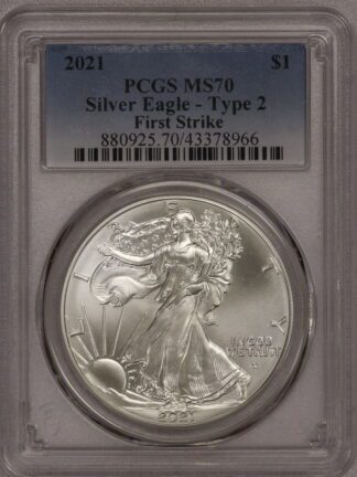 2021 Silver Eagle First Strike Type 2 MS70 PCGS