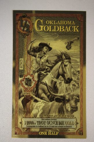 One (1) 1/2 Oklahoma Goldback 2025