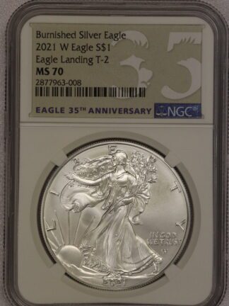 2021 W Silver Eagle Type 2 MS70 NGC 35th