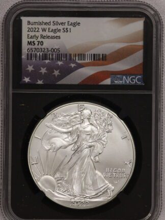 2022 W Silver Eagle Early Releases MS70 NGC Flag Label