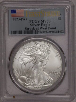 2023 (W) Silver Eagle MS70 PCGS FirstStrike Flag Label