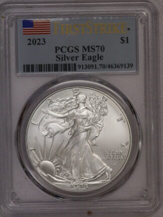 2023 Silver Eagle MS70 PCGS FirstStrike Flag Label