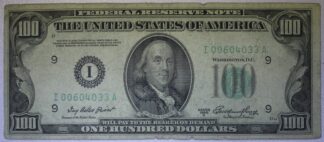 AUCTION-   1950-A One Hundred Dollars Federal Reserve Note Minneapolis District Circulated