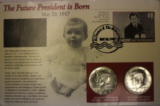 AUCTION-   1964 & 1964-D Kennedy Half Dollars in a Commemorative Card