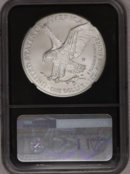 2022 W Silver Eagle Early Releases Burnished MS70 NGC Black Silver