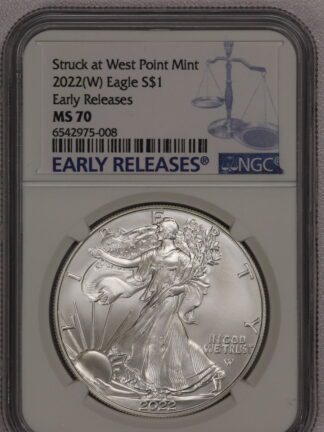2022 (W) Silver Eagle Early Release Scales Label MS70 NGC