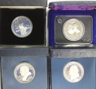 Four (4) Assorted Silver US Mint Bicentennial Medals in OGP