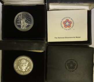 Four (4) Silver US Mint Bicentennial Statue of Liberty Medals