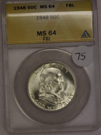 1948 Franklin Half ANACS MS64 FBL