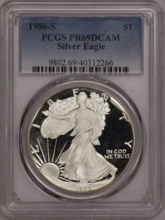 1986 S Silver Eagle PR69 NGC