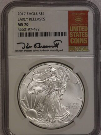 2017 Silver Eagle Early Releases NGC MS70 Red Book Holder