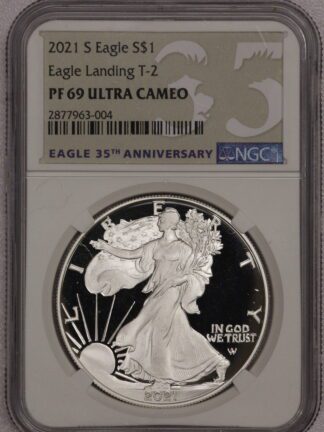 2021 S Silver Eagle Type 2 Reverse Proof 35th Anniversary PF69 NGC