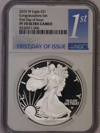 2025 W Silver Eagle Congratulations Set PF70