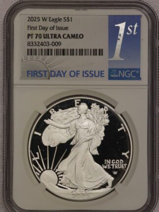 2025 W Silver Eagle First Day Of Issue PF70 8332403-009